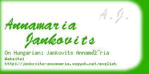 annamaria jankovits business card